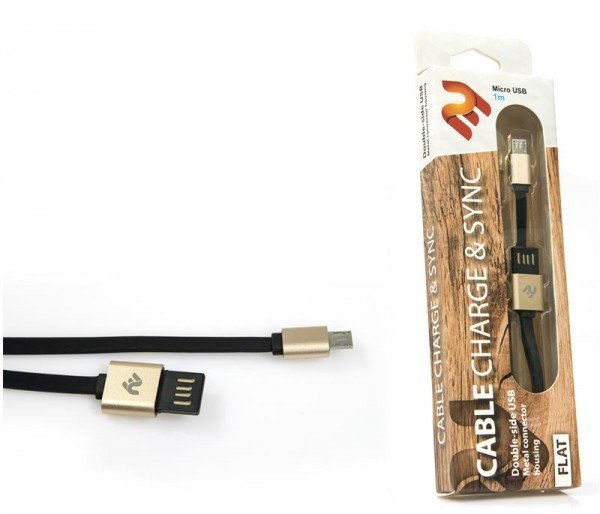 

Кабель microUSB 2E Dual Metal 1m, Gold
