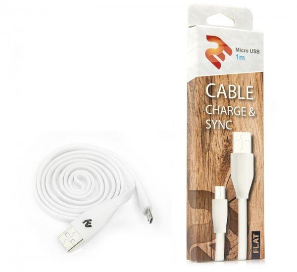 

Кабель microUSB 2E Flat 1m, White