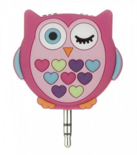 

Разветвитель для наушников Doodles Owl 2x3.5mm Pink