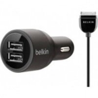 Зарядний пристрій Belkin Dual USB Charger (12V + iPad cable, 2 USB x 2.1Amp), Чeрний (F5L102cw)