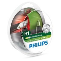 Лампа галогенова Philips H1 LongLife EcoVision (12258LLECOS2)