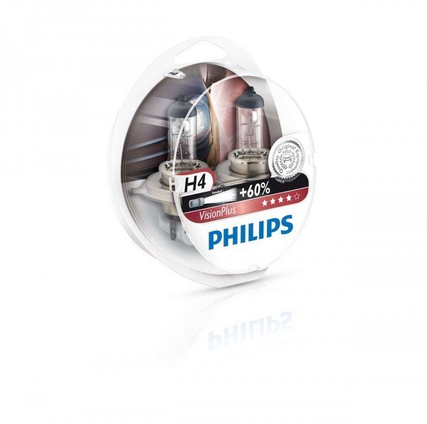 Акція на Лампа галогеновая Philips H4 VisionPlus (12342VPS2) від MOYO
