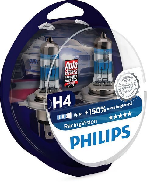

Лампа галогеновая Philips H4 RACING VISION +150% (12342RVS2)