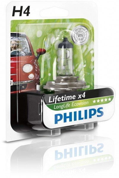 

Лампа галогеновая Philips H4 LongLife EcoVision (12342LLECOB1)