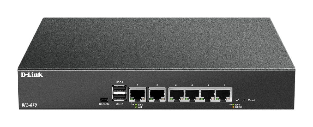 

Межсетевой экран D-Link DFL-870 6x1GE, 2xUSB, 1xmicroUSB Console
