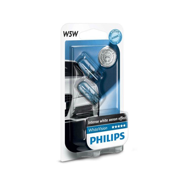 Акція на Лампа накаливания Philips W5W WhiteVision (12961NBVB2) від MOYO