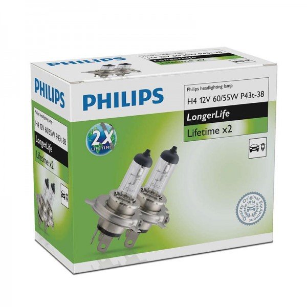 

Лампа галогеновая Philips H4 LongLife (12342ELC2)