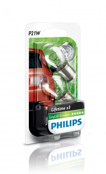 

Лампа накаливания Philips P21W LongLife EcoVision (12498LLECOB2)