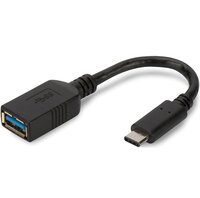 Адаптер Assmann USB-A to Type-C 0.15m Black
