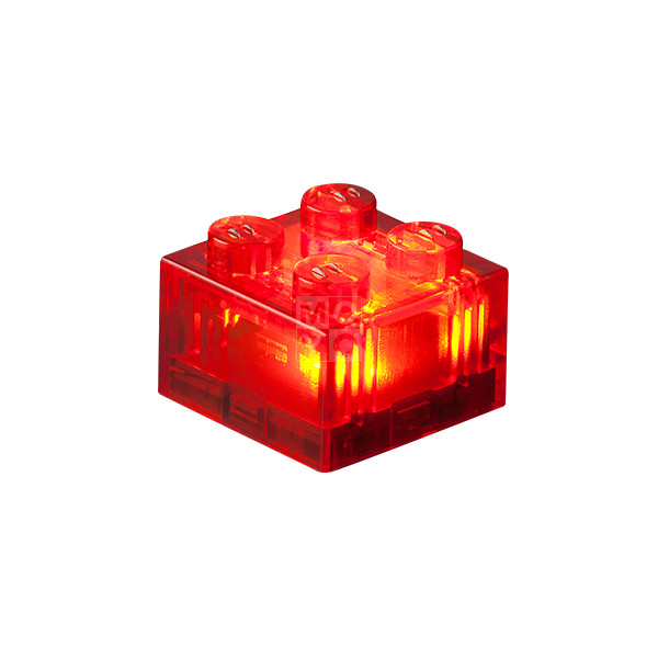 Акція на Конструктор Light Stax с LED подсветкой Transparent красный 1 эл. 2х2 (LS-S11904-01) від MOYO