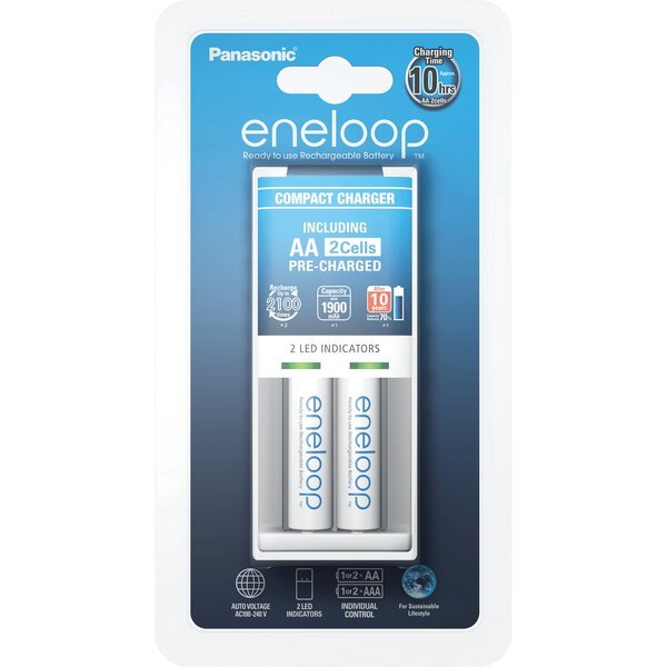 

Зарядное устройство Panasonic Compact Charger+ Eneloop 2AA 1900 mAh