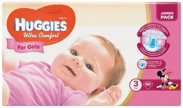 

Подгузник Huggies Ultra Comfort 3 Jumbo для девочек (5-9 кг) 56 шт