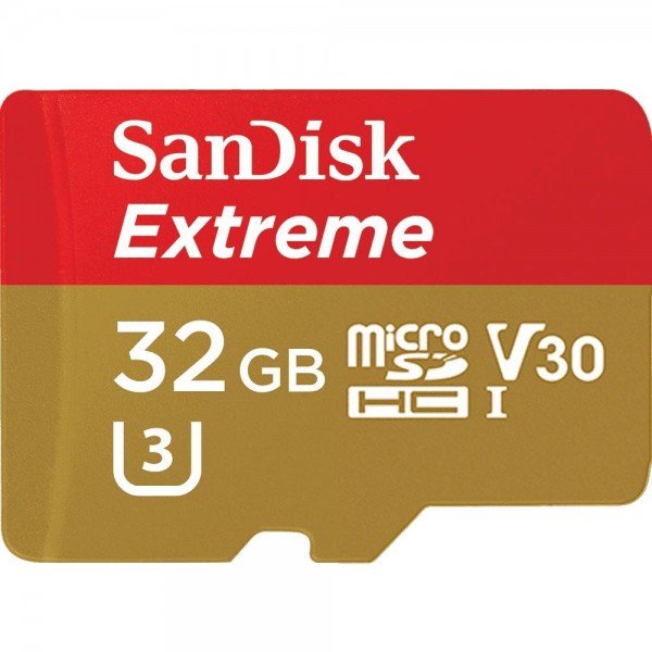 

Карта памяти Sandisk microSDHC 32GB V30 A1 UHS-I U3 R100/W60MB/s 4K Extreme + SD-адаптер