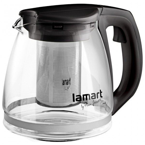

Чайник Lamart заварочный стеклянный с черными вставками 1,1л (LT7025)