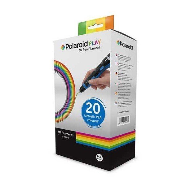 Набор нити для ручки 3D Polaroid 1.75мм PLA PLAY (20 цветов) фото 
