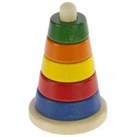 Пирамидка деревянная Nic коническая разноцветная (NIC2311)