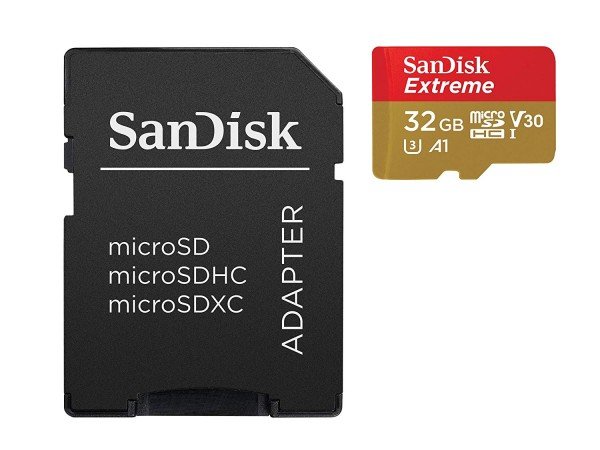 

Карта памяти Sandisk microSDHC 32GB V30 A1 UHS-I U3 R100/W60MB/s 4K Extreme Action + SD-адаптер