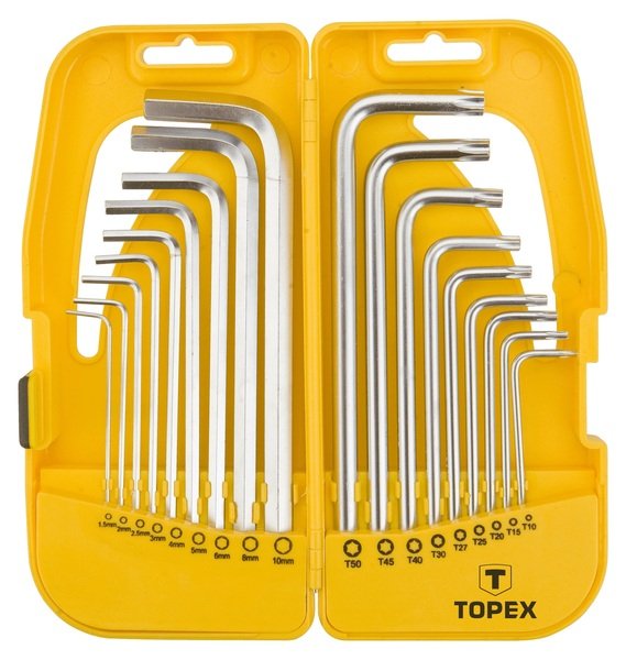 

Набор ключей шестигранных TOPEX HEX i Torx 18шт (35D953)