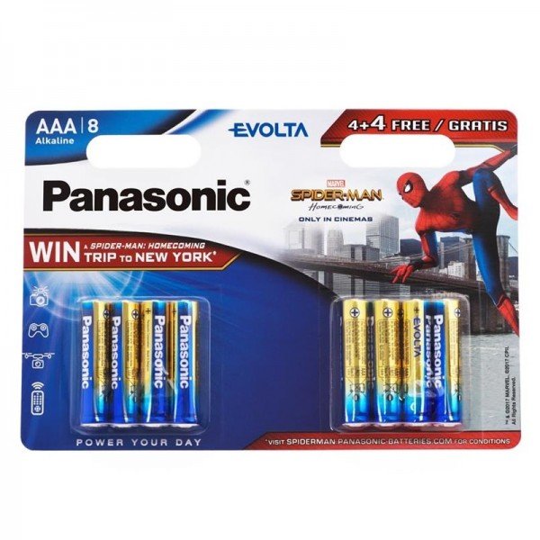 

Батарейка Panasonic EVOLTA AAA BLI 8 ALKALINE Spider Man