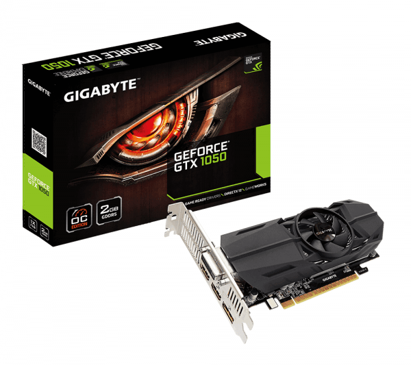 

Видеокарта GIGABYTE GeForce GTX 1050 2GB DDR5 Low Profile (GV-N1050OC-2GL)