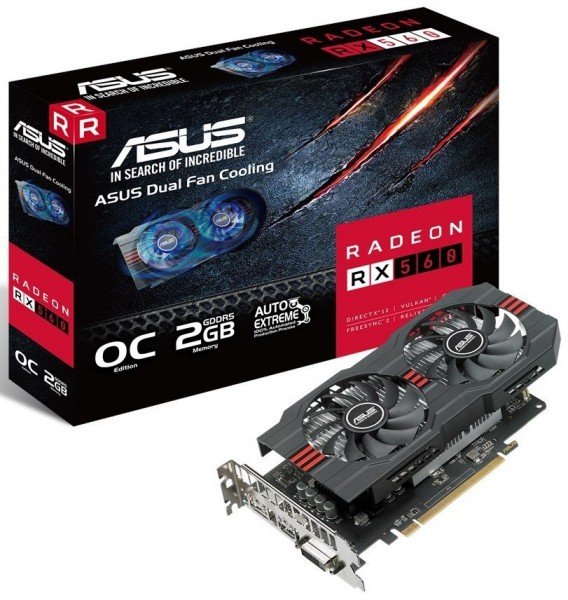 

Видеокарта ASUS Radeon RX 560 2GB DDR5 OC (RX560-O2G)