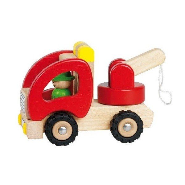 Машинка goki Эвакуатор деревянный красный (55965)