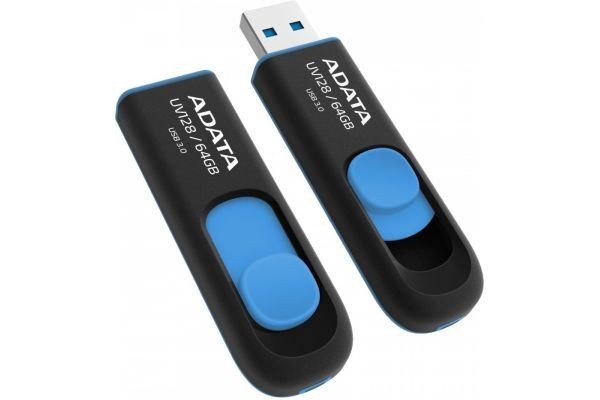 

Накопитель USB 3.0 ADATA UV128 64GB BLACK BLUE (AUV128-64G-RBE)