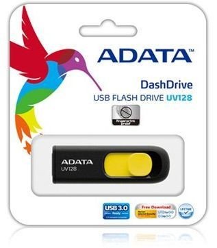 

Накопитель USB 2.0 ADATA DashDrive UV128 32GB BLACK YELLOW (AUV128-32G-RBY)