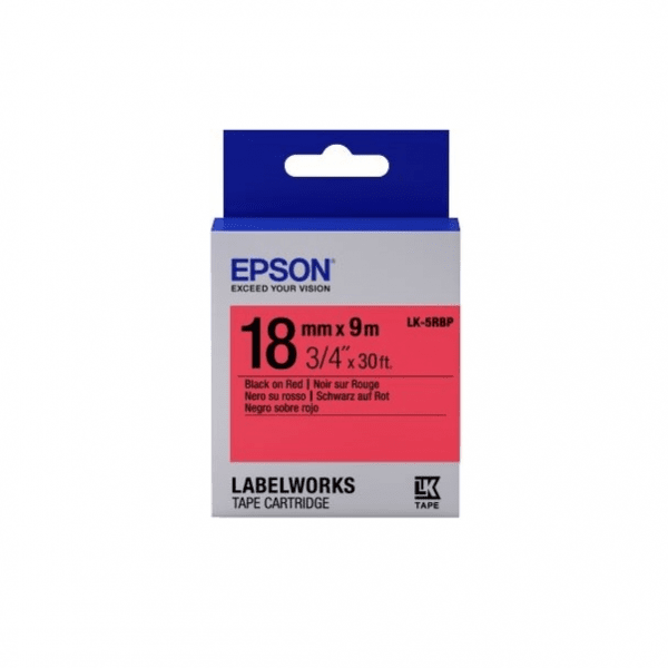 

Картридж с лентой Epson LK5RBP принтеров LW-400/400VP/700 Pastel Blk/Red 18mm/9m (C53S655002)