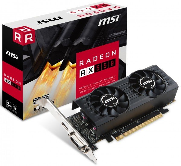 

Видеокарта MSI Radeon RX 550 2GB DDR5 Low profile OC (RX_550_2GT_LP_OC)