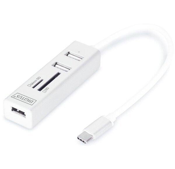 Акція на USB Хаб Digitus DA-70243 USB-C, 3xUSB, картридер (DA-70243) від MOYO