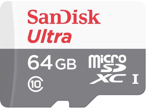 

Карта памяти Sandisk microSDXC 64GB Class 10 Ultra R80MB/s + SD-адаптер