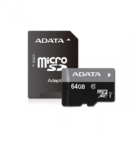 

Карта памяти Adata microSDXC 64GB Class 10 UHS-I + SD-адаптер