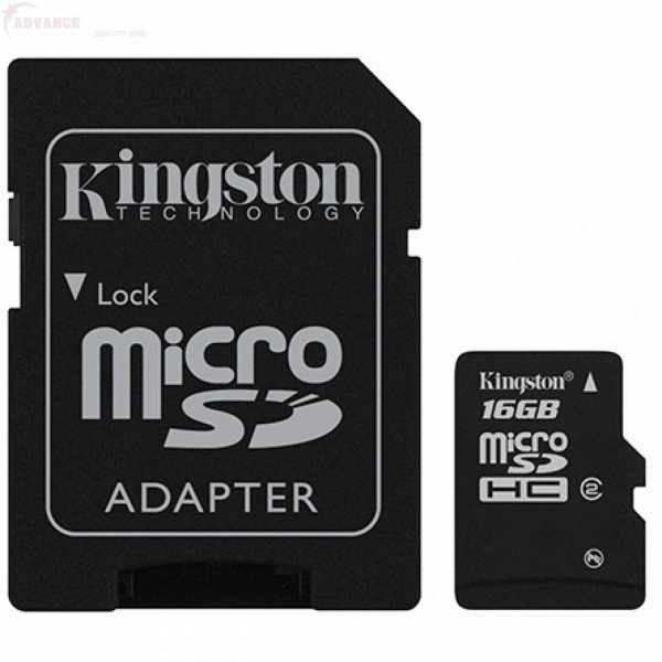 

Карта памяти Kingston microSDHC 16GB Class 4 + SD-адаптер