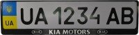 Рамка номерного знака Poputchik пластиковая c объемными буквами KIA 2шт (24-007)