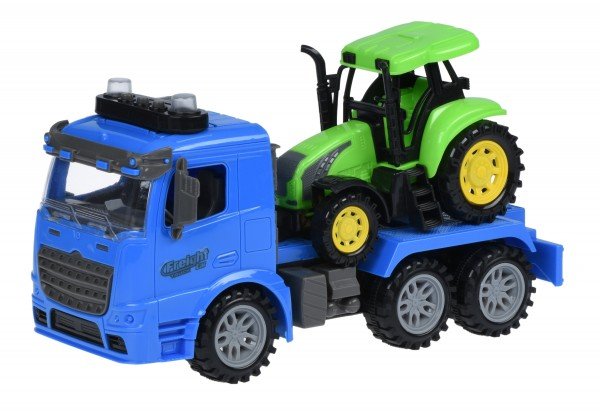 

Машинка инерционная Same Toy Truck Тягач с трактором со светом и звуком синий (98-613AUt-2)