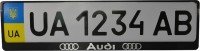 Рамка номерного знака Poputchik пластикова з об`ємними літерами Audi 2шт (24-001)