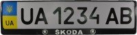 Рамка номерного знака Poputchik пластиковая c объемными буквами Skoda 2шт (24-015)
