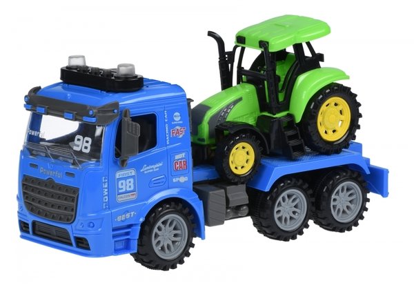 

Машинка инерционная Same Toy Truck Тягач с трактором со светом и звуком синий (98-615AUt-2)