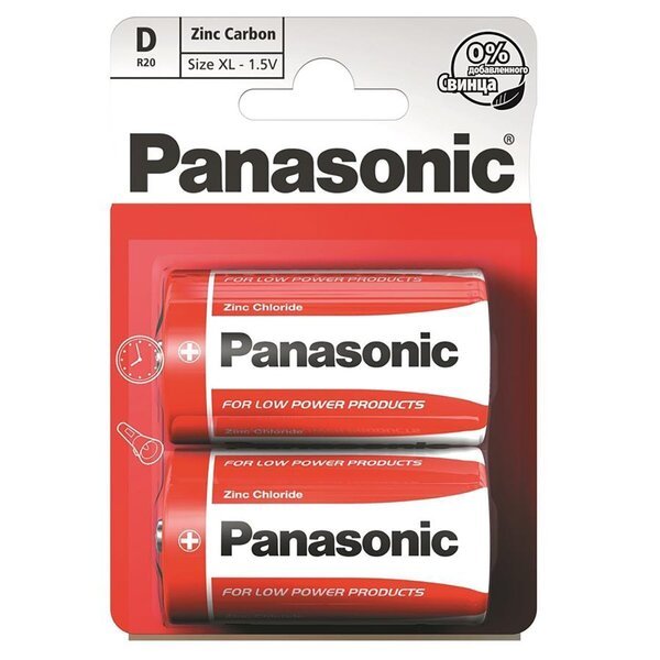 Акція на Батарейка Panasonic Red Zinc R20 BLI 2 Zink-Carbon (R20REL/2BPR) від MOYO