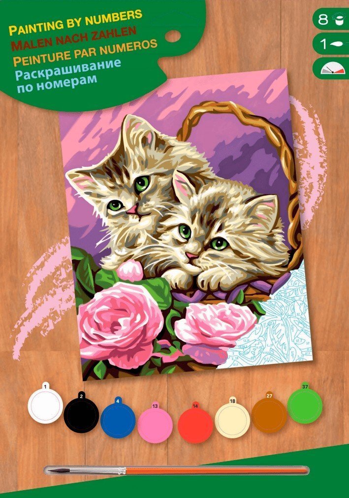 Акція на Набор для творчества Sequin Art PAINTING BY NUMBERS JUNIOR Floral Kittens (SA1041) від MOYO