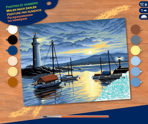 

Набор для творчества Sequin Art PAINTING BY NUMBERS SENIOR Harbour at Sunrise (SA0427)