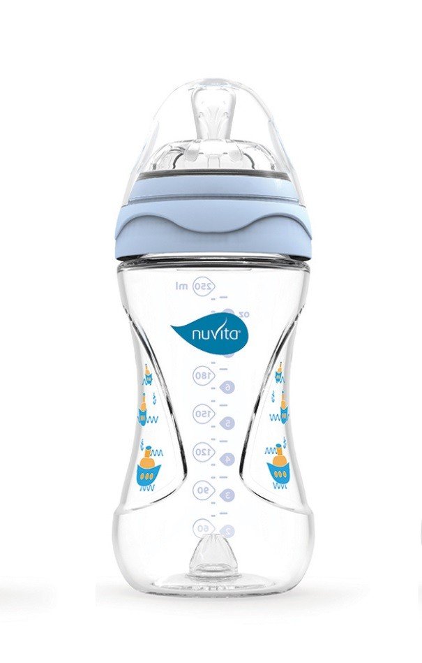 

Бутылочка для кормления Nuvita Mimic 250мл. 3м+ Антиколиковая, голубая (NV6030Blue)