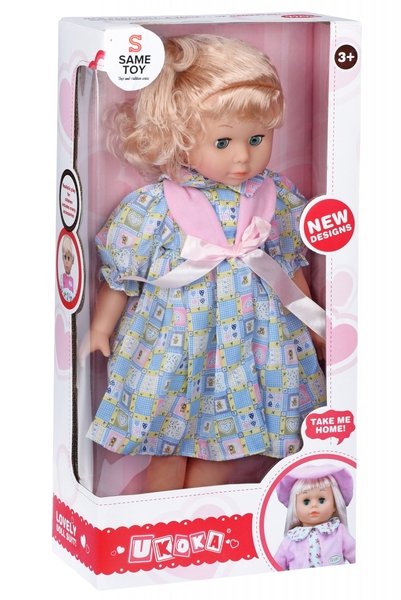 

Кукла Same Toy 45 см белое платье с голубым в клеточку 8010BUt-2