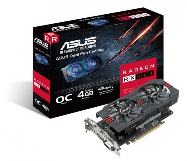 

Видеокарта ASUS Radeon RX 560 4GB DDR5 OC EVO (RX560-O4G-EVO)