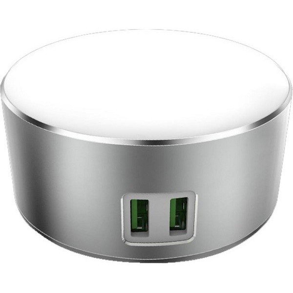 

ЗУ сетевое ColorWay CW-CHL22A 2USB 7А с LED лампой