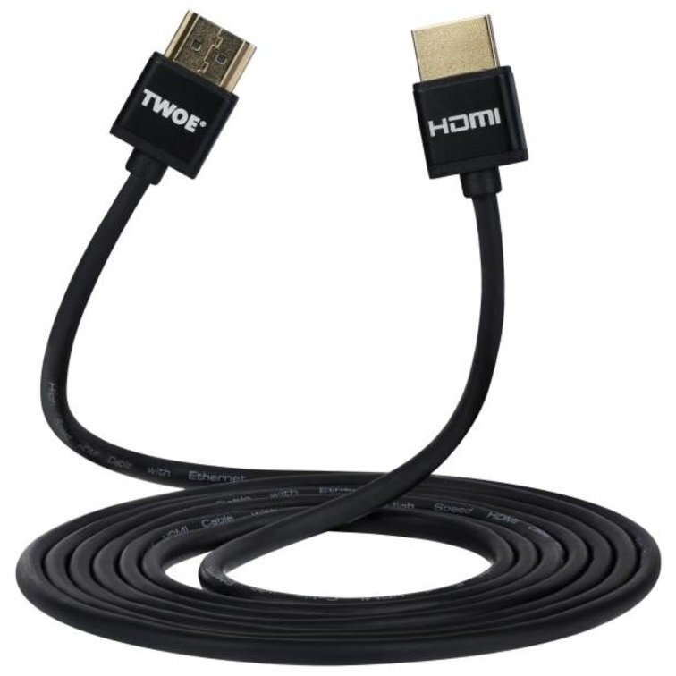 Кабель HDMI 2Е (AM/AM) V2.0, Ultra Slim, Aluminium, black 2m фото 