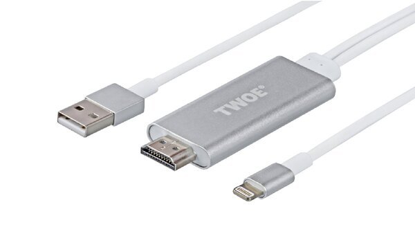 

Адаптер 2E Lightning to HDMI with USB A Male Cable, Aluminium Shell, 2m