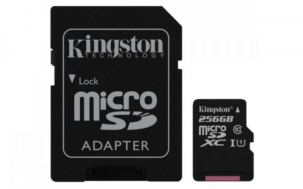 Акція на Карта памяти Kingston microSDXC 256GB Class 10 UHS-I R80MB/s + SD-адаптер від MOYO