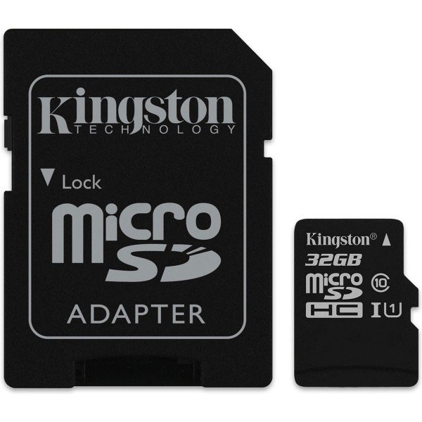 

Карта памяти Kingston microSDHC 32GB Class 10 UHS-I R80MB/s + SD-адаптер
